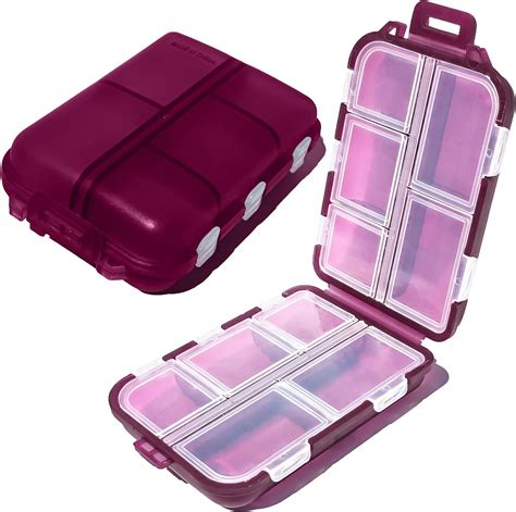 Fyjlxf Travel Pill Case 10 Compartments Folding 7 Day