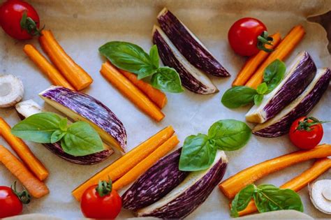 Premium Photo Mediterranean Oven Vegetables On Roasting Tray