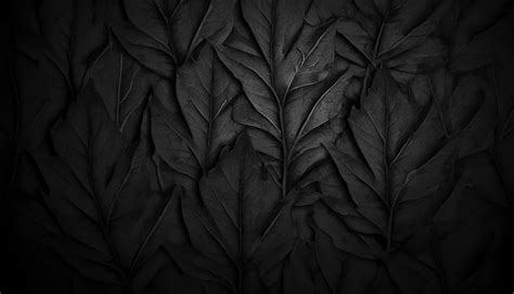 Premium Photo Black Leaf Wallpaper Dark Background