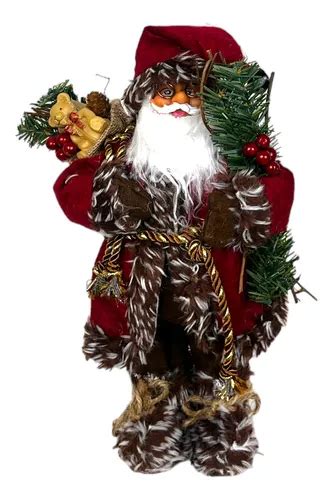 Boneco Papai Noel Casaco Luxo Decoração Natalina 30cm MercadoLivre