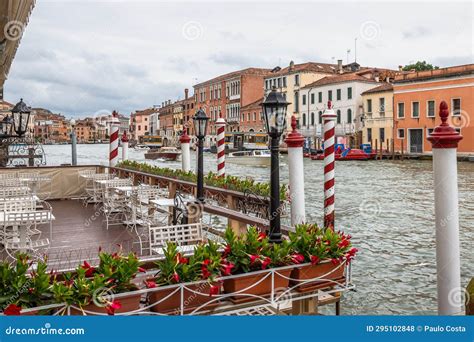 View Of A Terrace Located In The Grand Canal From The Fondamenta Crotta