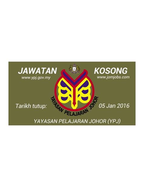 2016 Iklan Jawatan Kosong Yayasan Pendidikan Johor YPJ PDF