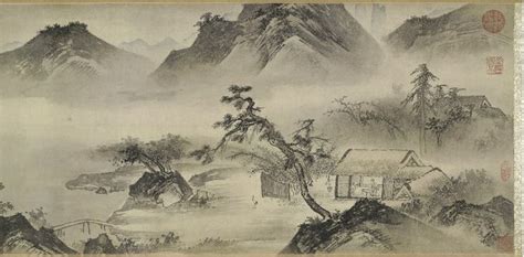 Tang Yin Thatched Cottage In The Western Mountains Ming