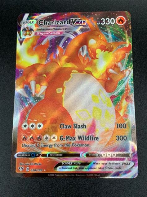 CHARIZARD VMAX 020 189 Full Art Ultra Rare SWSH Darkness Ablaze NM 2020