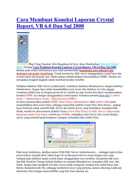 Pdf Cara Membuat Koneksi Laporan Crystal Report Pdfslide Net