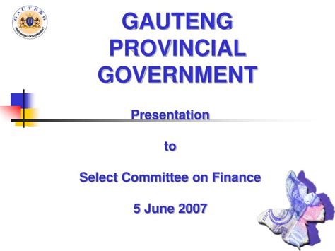 Ppt Presentation To Select Committee On Finance 5 June 2007