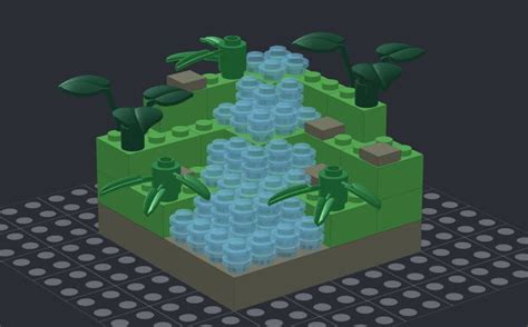 Lego Moc Small Waterfall By Mbolmoc Rebrickable Build With Lego