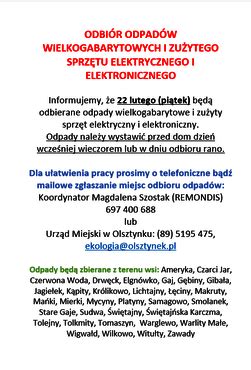 ODBIÓR ODPADÓW WIELKOGABARYTOWYCH I ZUŻYTEGO SPRZĘTU ELEKTRYCZNEGO I