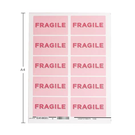 100 X Pink Fragile Stickers Packaging Boxes Sticky Parcels Etsy