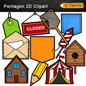 Pentagon Shapes Clip Art 2D Shapes Real Life Objects Clip Art Mini