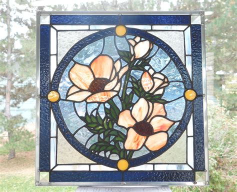 Lilies Of The Field Stained Glass Panel Stained Glass Stained Glass Flowers Lilies Of The Field