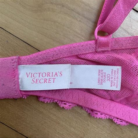 Victorias Secret Lined Demi Hot Pink Lace Bra 32d Depop