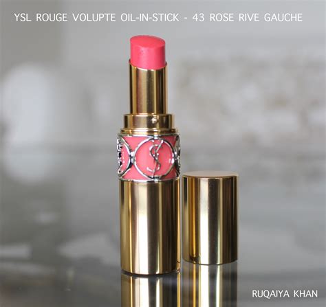 Ruqaiya Khan YSL Rouge Volupte Shine Oil In Stick In 43 Rose Rive