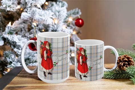 Christmas Mug Vintage Santa Mug Seasons Greetings Mug Etsy