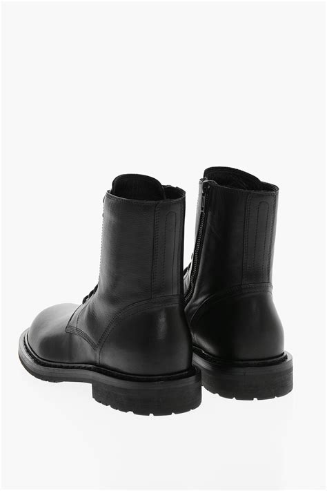 Ann Demeulemeester Leather Biker Ankle Boots with Side Zip men ...