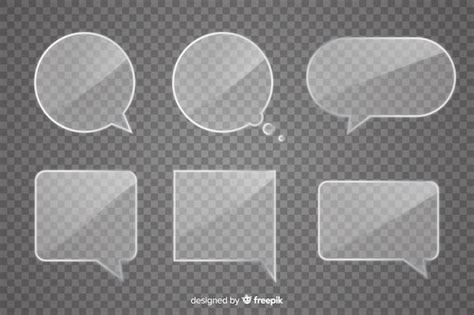 Free Vector Set Of Realistic Glass Speech Bubbles