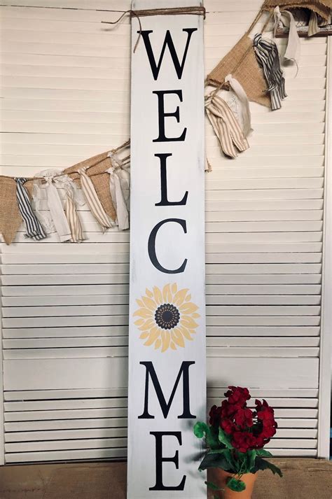 Sunflower Welcome Sign Etsy