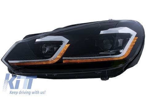 Front Bumper With LED Headlights Flowing Dynamic Sequential Turning