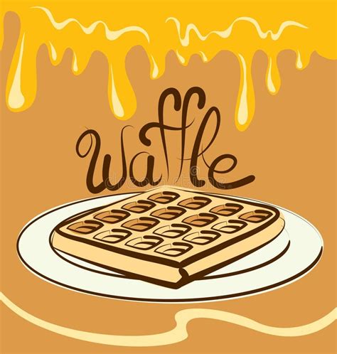 Vector Waffle Background Vector Illustration Stock Illustration