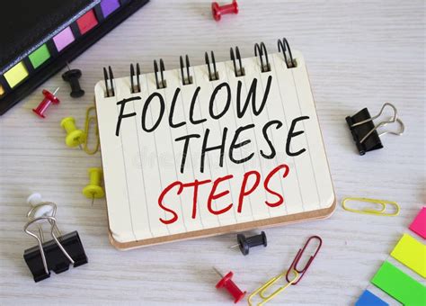 Follow These Steps Symbol Concept Words Follow These Steps On White