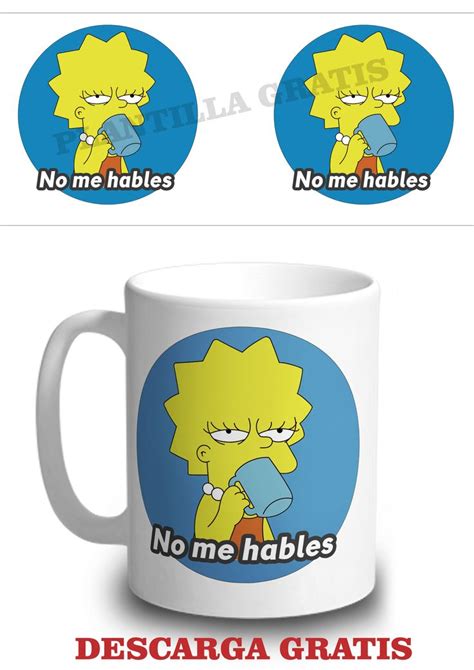 Plantilla Lisa Simpson Tomando Caf En Tazas Guays Taza