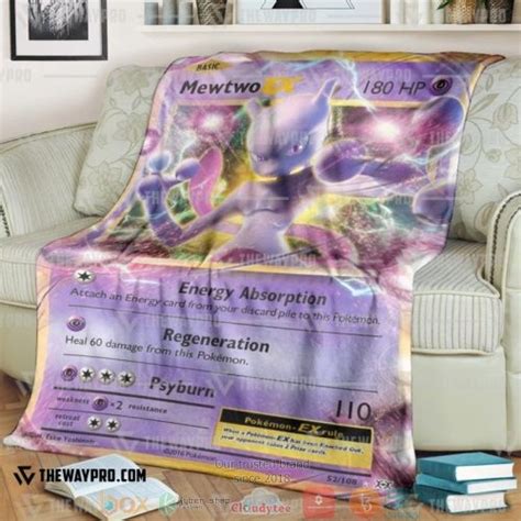 Pokemon Mewtwo Ex Evolutions Soft Blanket Pixeltee