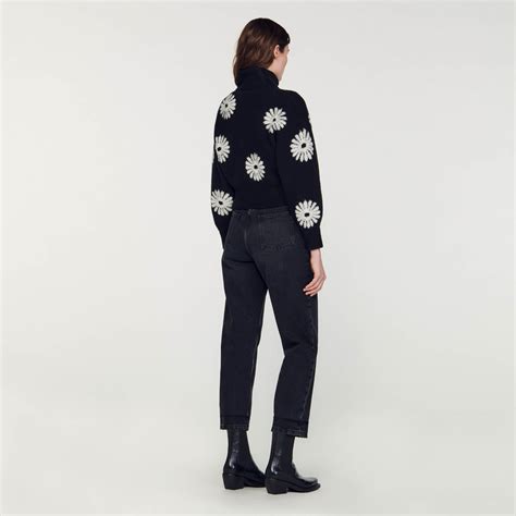 Pull Camionneur Orn De Fleurs Sfpca Pulls Cardigans Sandro