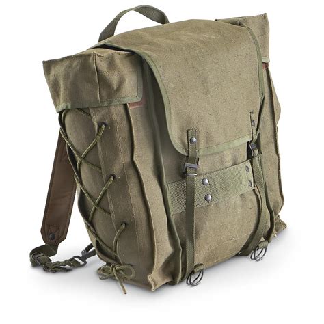 New Italian Military Canvas Backpack, Olive Drab - 182538, Rucksacks ...