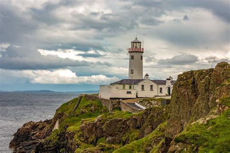 Fanad Lighthouse Donegal Ireland North Coast Clouds Seascape Stock