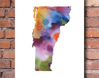 Alaska Map Abstract Watercolor Art Print Wall Decor