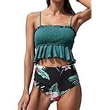 Amazon Cupshe Women S High Waist Bikini Swimsuit Floral Print Tie