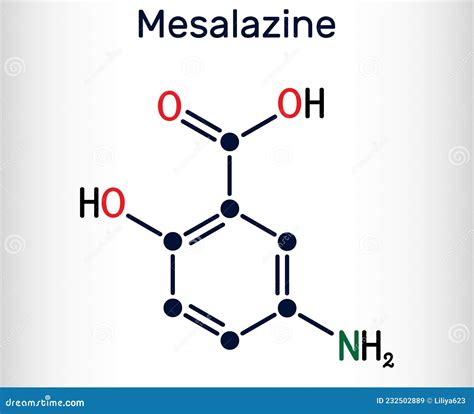 Mesalazine Mesalamine Aminosalicylic Acid Molecule It Is Non