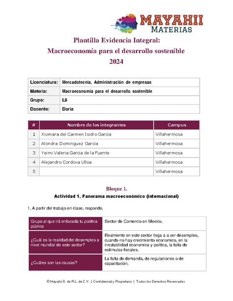 Plantilla de Evidencia Integral Macroeconomía Enero 2024 3 Plantilla