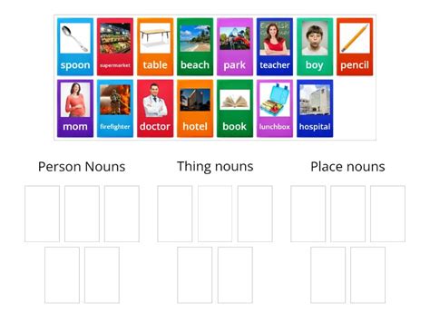 Homework Noun Sort Ordenar Por Grupo