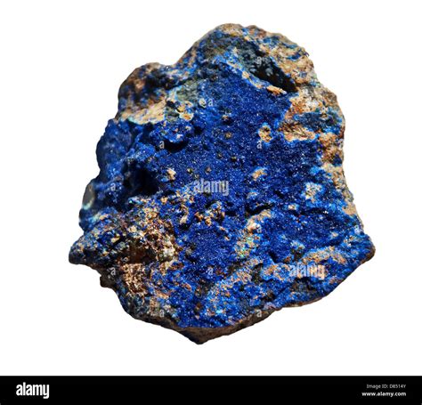 This is azurite, a cobalt blue color stone that is a mineral of soft copper carbonate, isolated ...