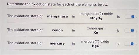 Solved The oxidation state of manganese in manganese(?) | Chegg.com