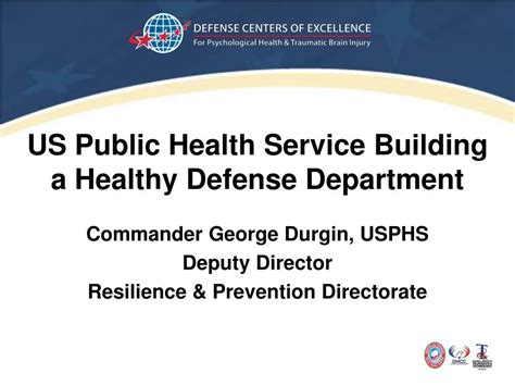 Ppt Us Public Health Service Building A Healthy Defense Department