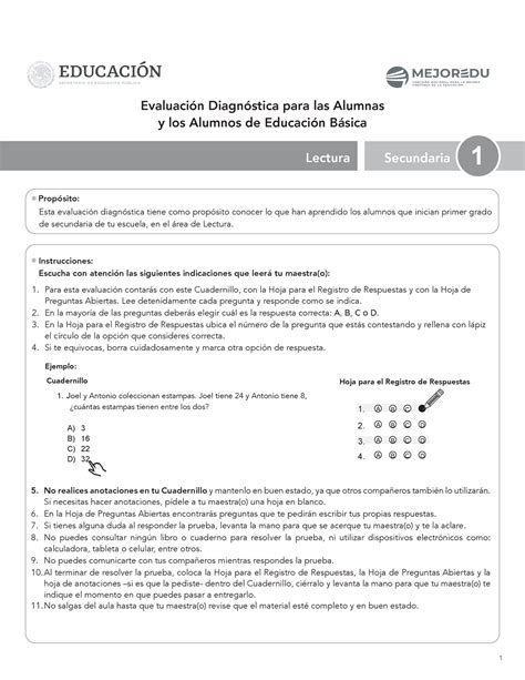 Mejoredu Espa Ol Material De Diagnostico Secundaria Para Esta