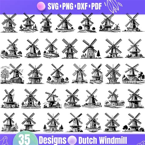 Windmill Svg Etsy