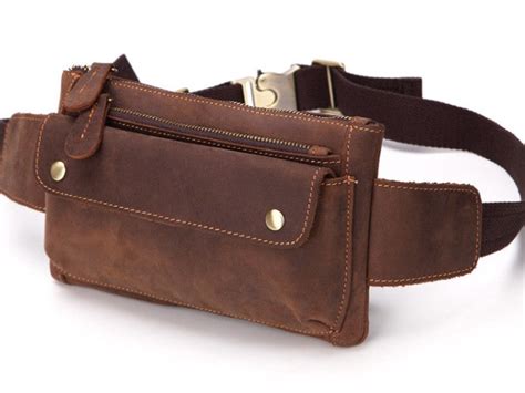 Cool Brown Vintage Leather Mens Fanny Pack For Men Bumbag Waist Bags