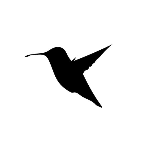 Kolibri In Silhouette Stock Illustration Auf Weißem Hintergrund