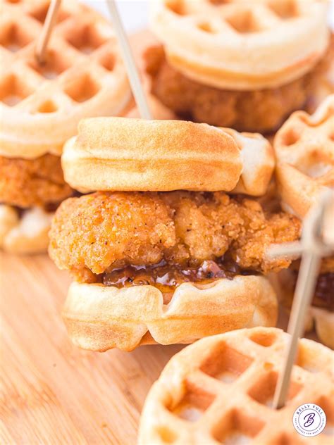 Easy Chicken And Waffle Sliders Belly Full