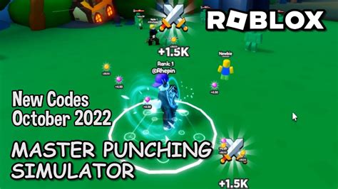 Roblox Master Punching Simulator New Codes October Youtube