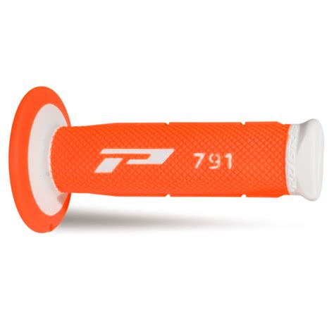 Puños Progrip 791 Dual Blanco Naranja Flúor