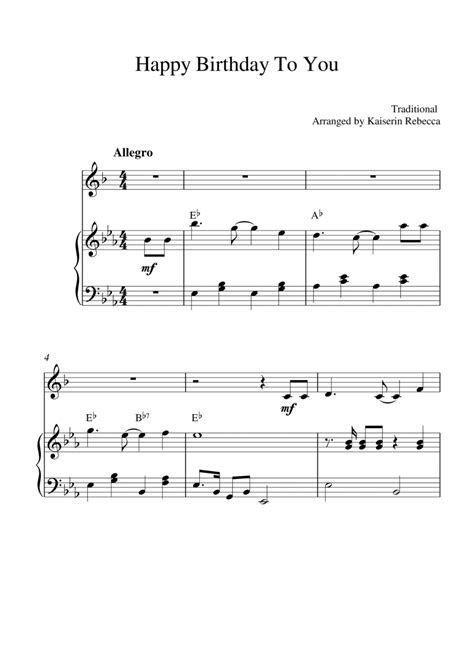 Happy Birthday Sheet Music Clarinet Teofila Arredondo