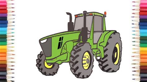 How To Draw A John Deere Tractor Step By Step By Ck Arts Youtube