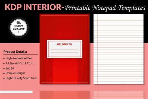 Printable Notepad Templates Graphic By Finer Designers Creative Fabrica