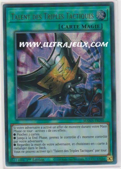 Talent Des Triples Tacitques Mama Fr P Carte Yu Gi Oh Cartes L