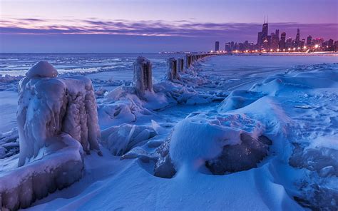 HD Wallpaper Landscape Ice Snow Chicago Wallpaper Flare