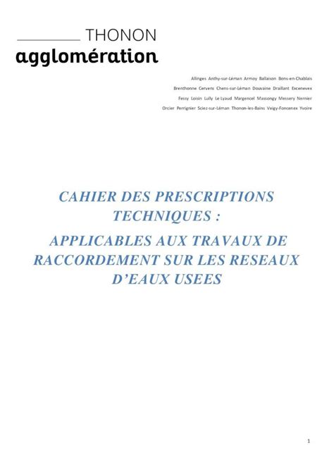 Pdf Cahier Des Prescriptions Techniques Applicables Partie